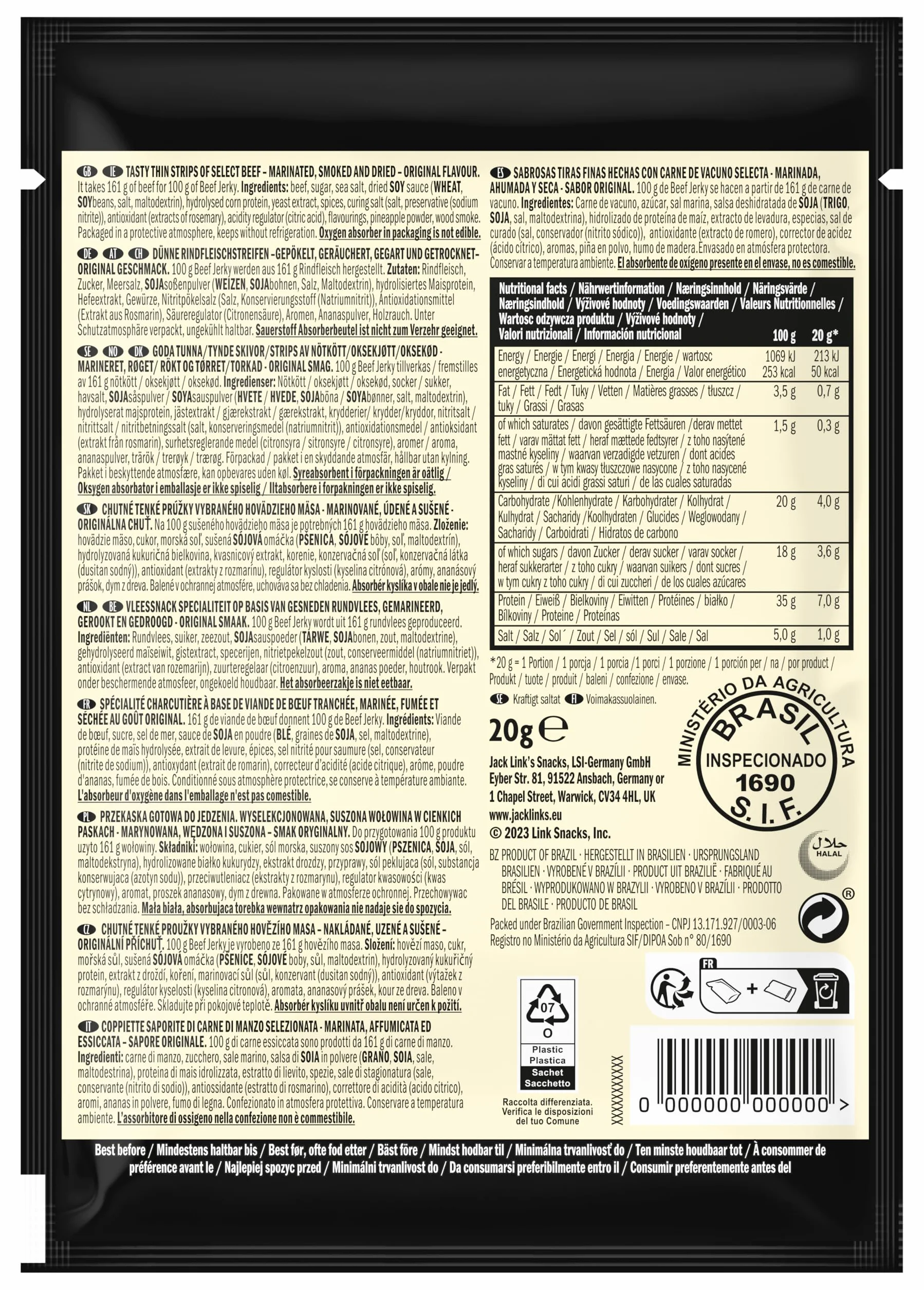 Jack Link’s Beef Jerky Mix - MrBeast Edition - Confezione da 12 (12 x 25g) Snack Proteico Assortito - Carne Secca di Manzo Stile Americano - Snack Fitness, Palestra e Outdoor