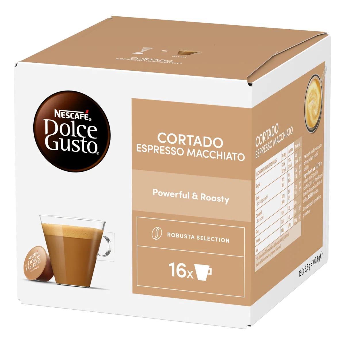 NESCAFÉ DOLCE GUSTO Cortado Espresso Macchiato Caffè, 6 Confezioni da 16 Capsule (96 Capsule Compatibili Nescafé Dolce Gusto)