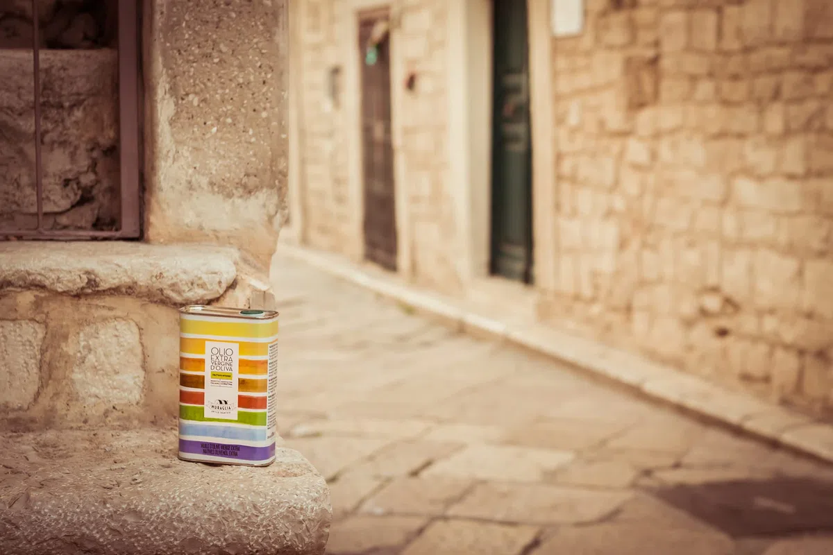 Frantoio Muraglia, Lattina d'Olio Extra Vergine d'Oliva da 1lt, Colorazione Arcobaleno, Fruttato Intenso