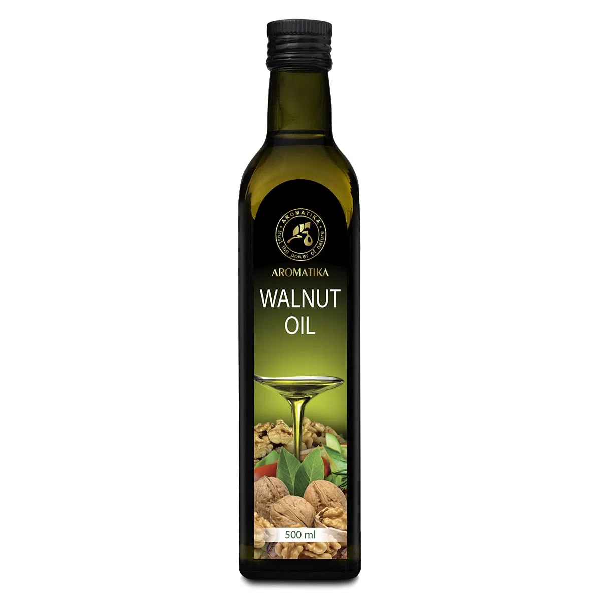 Olio di Noci Alimentare 500ml - Vegano Puro Vergine Crudo Spremuto a Freddo - Noci per Cucinare - Insalata e Condimenti - Usare a Crudo