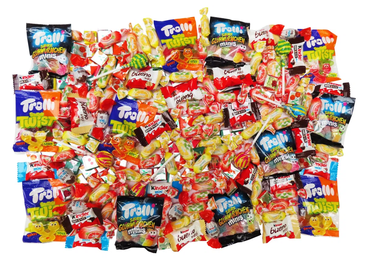 CAPTAIN PLAY Riempimento Pinata con Mix di Caramelle e Cioccolato - circa 210 Pezzi, 988g, con Coriandoli Pinata, Pinata Compleanno Bambina e Bambino