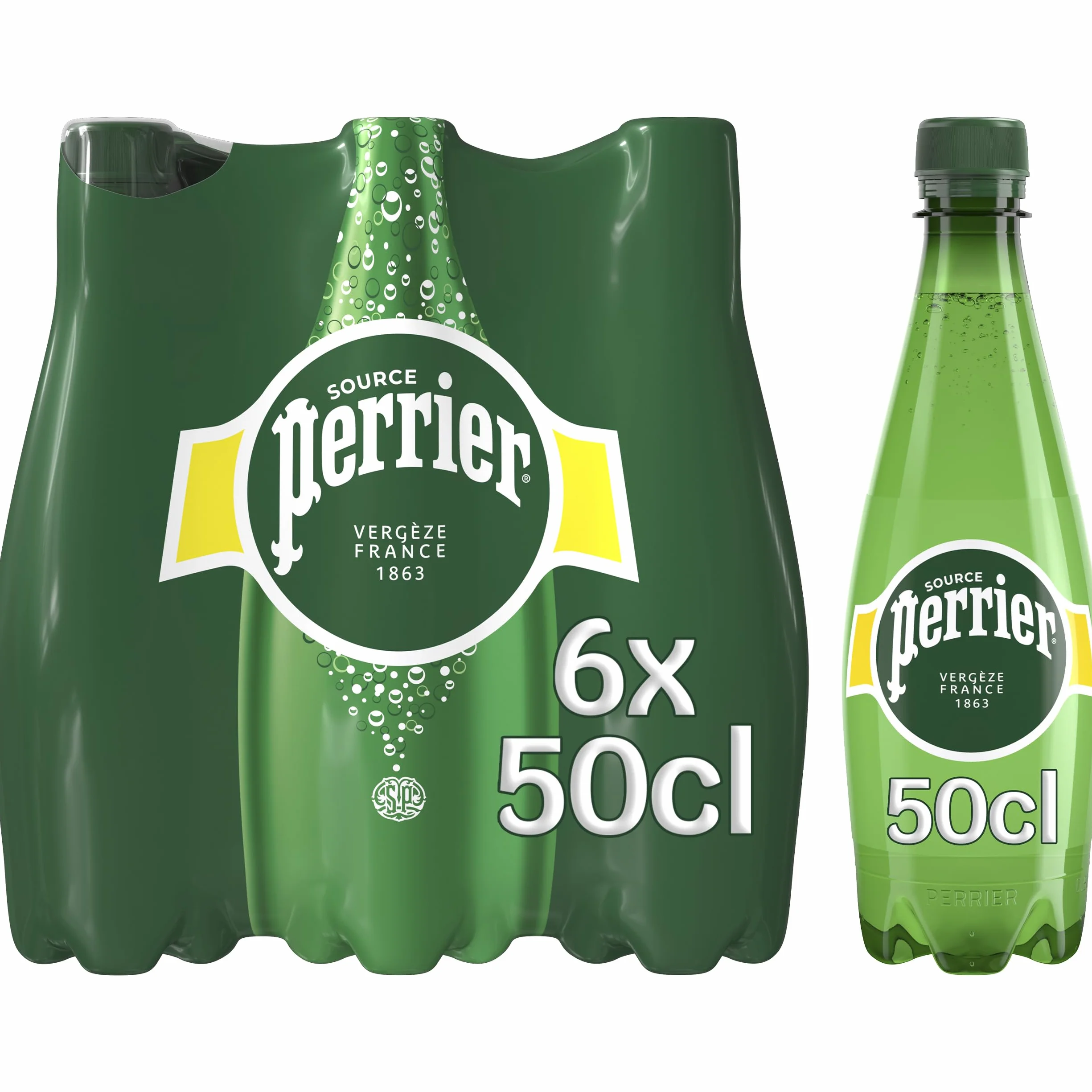 Perrier - Acqua minerale frizzante, 6 x 50 cl PET