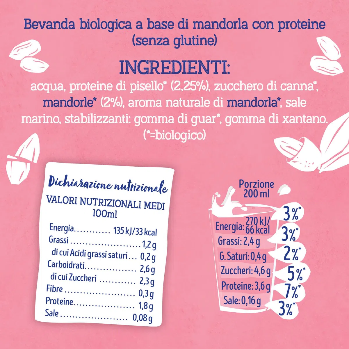 Isola bio, Bevanda mandorla proteica bio, senza glutine, senza lattosio, 1L