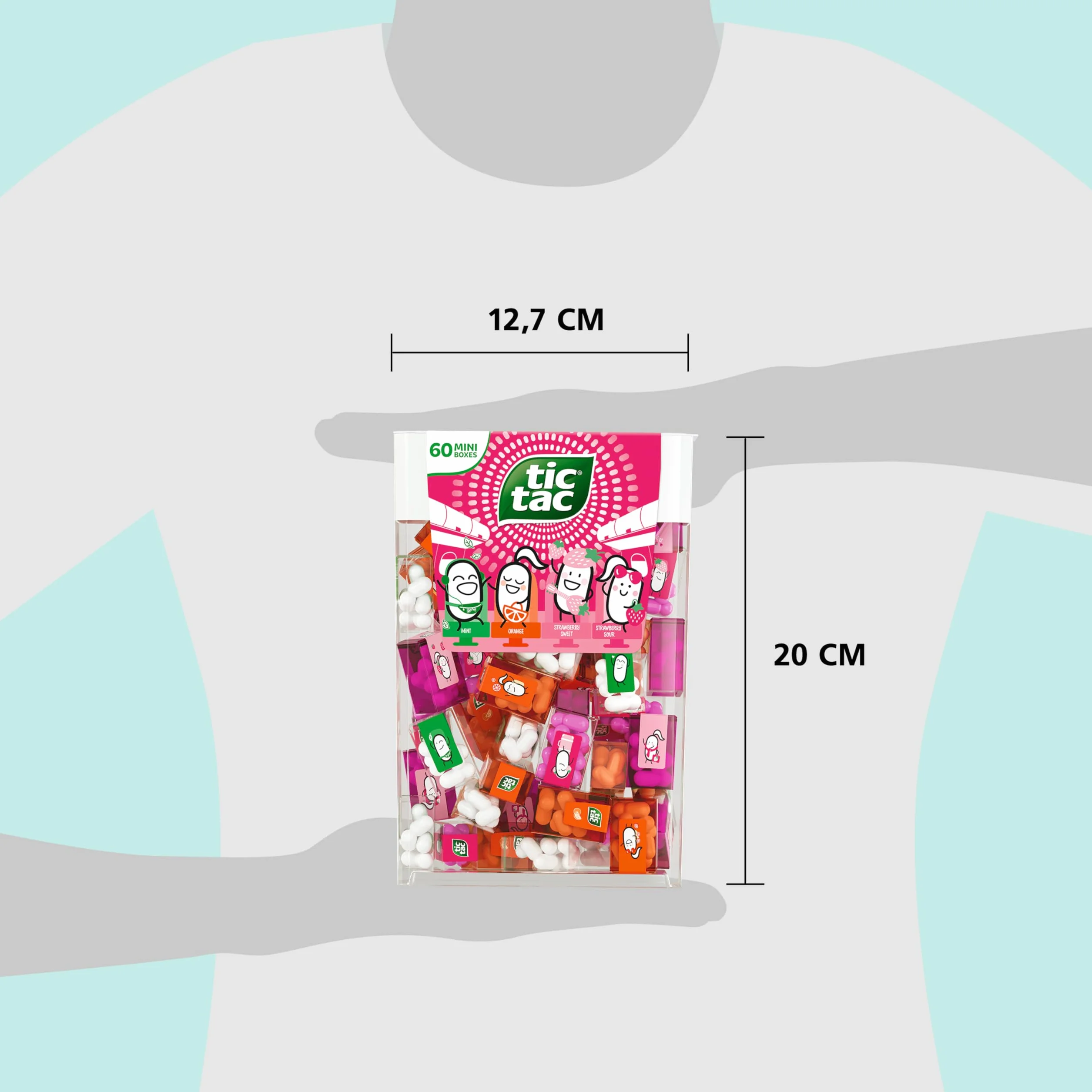 Tic Tac Strawberry Mix Confezione Doppia – 60 Mini Box per Set (4 Gusti) + Gioco Tris – 120 Mini Caramelle per Feste Bambini, Bomboniere, Compleanni e Sorprese Dolci