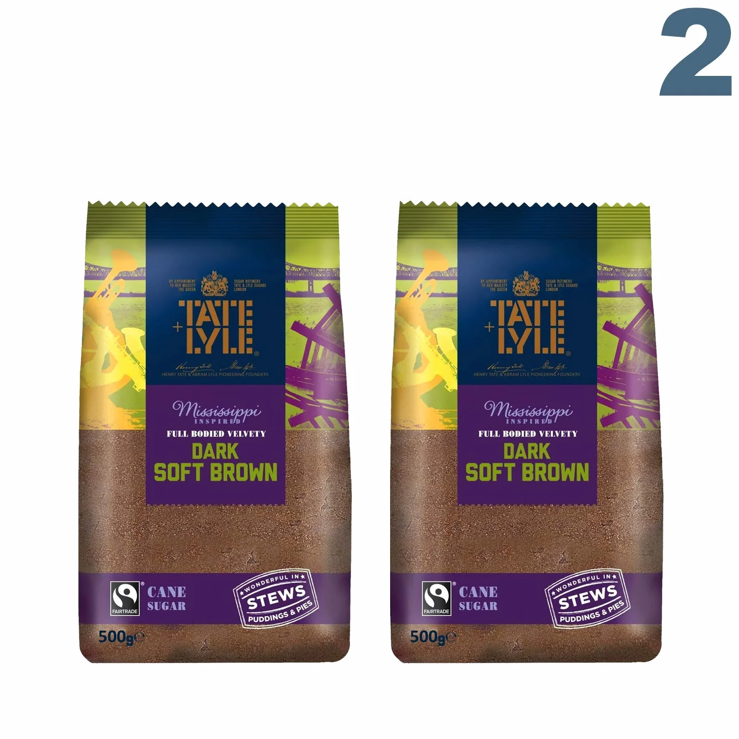 Tate + Lyle (zucchero di canna morbido scuro 2 x 500g)