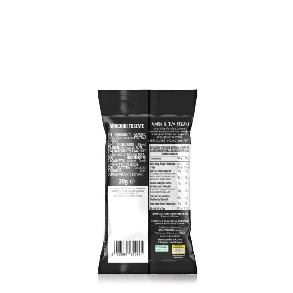 Aperisnack B-Protein - AP13.035.02 - Box 40 Snack Monodose – Mandorle Tostate, senza sale – Frutta secca 100% Naturale – 40 monoporzioni x 25 g – casa e rivendita
