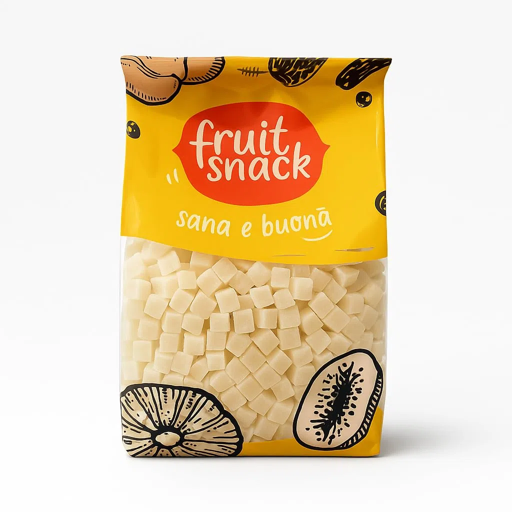 Fruitsnack - Cocco a cubetti disidratato 1 kg – frutta tropicale essiccata in cubetti