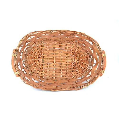 PZ 1 Cesto Natale Vimini Grande Marrone 60 X 40 X 13 CM Ideale PERCONFEZIONARE Regali di Natale, Natalizio, Cesto Vimini