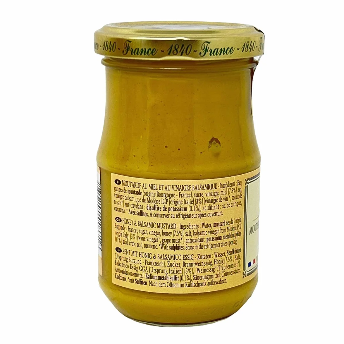 Edmond Fallot | Senape di Digione con aceto balsamico e miele, fine, vasetto da 190 ml