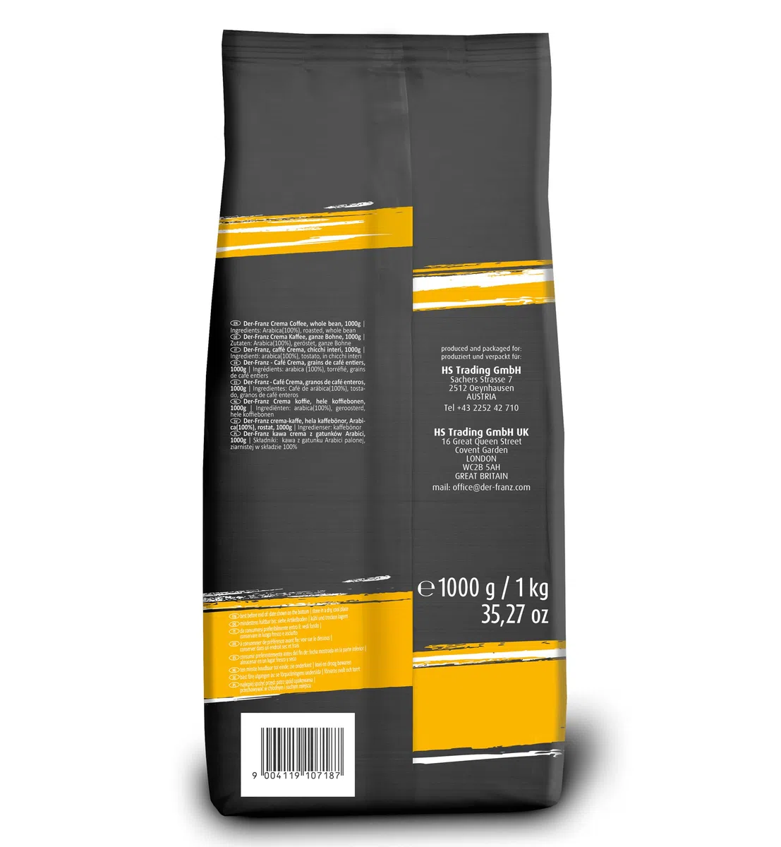 Der-Franz Crema caffè, chicchi interi, 1000 g
