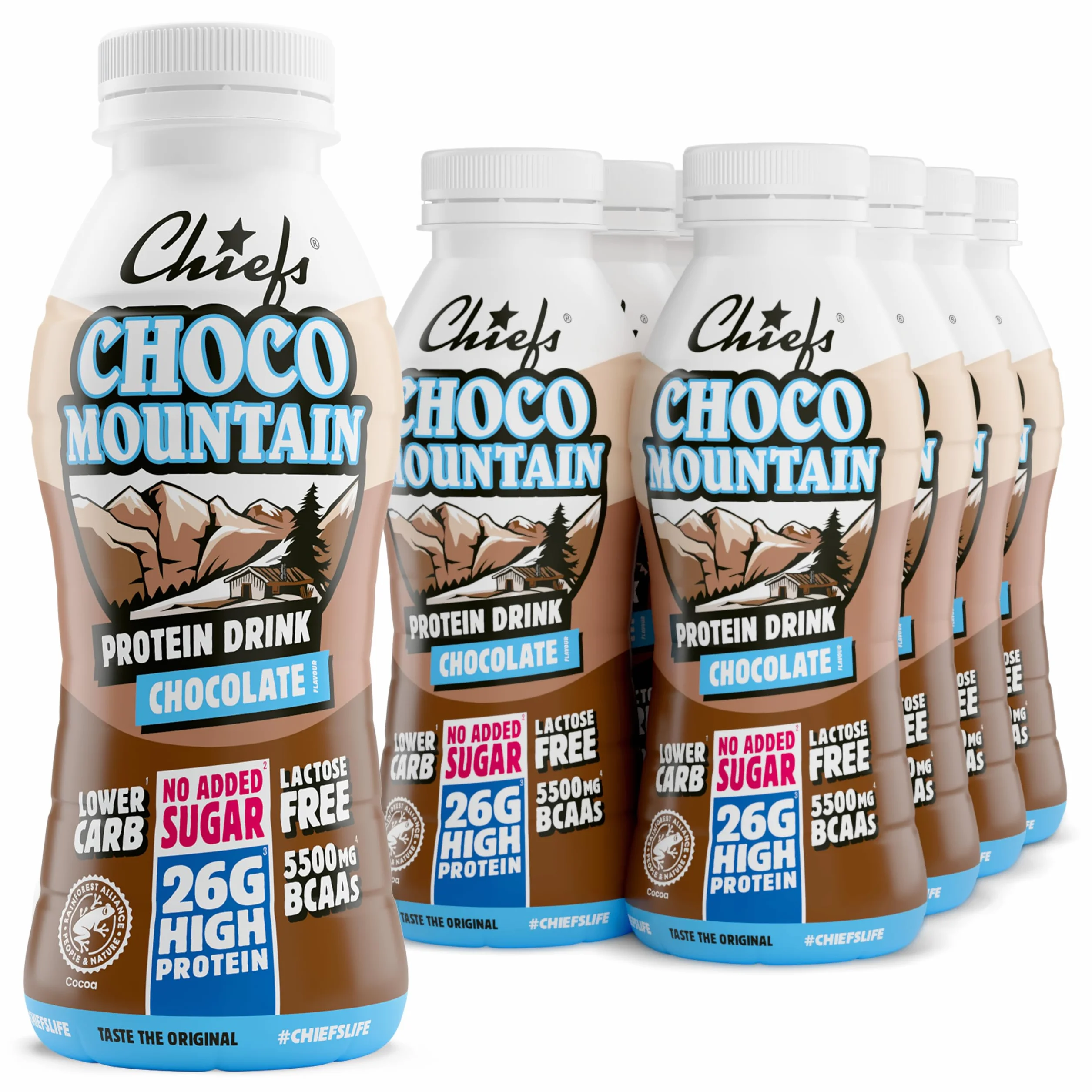 Chiefs Drink di proteine, Bevanda Proteica, Senza Lattosio, Senza Grassi e Zuccheri Aggiunti (8 confezioni x 330ml)