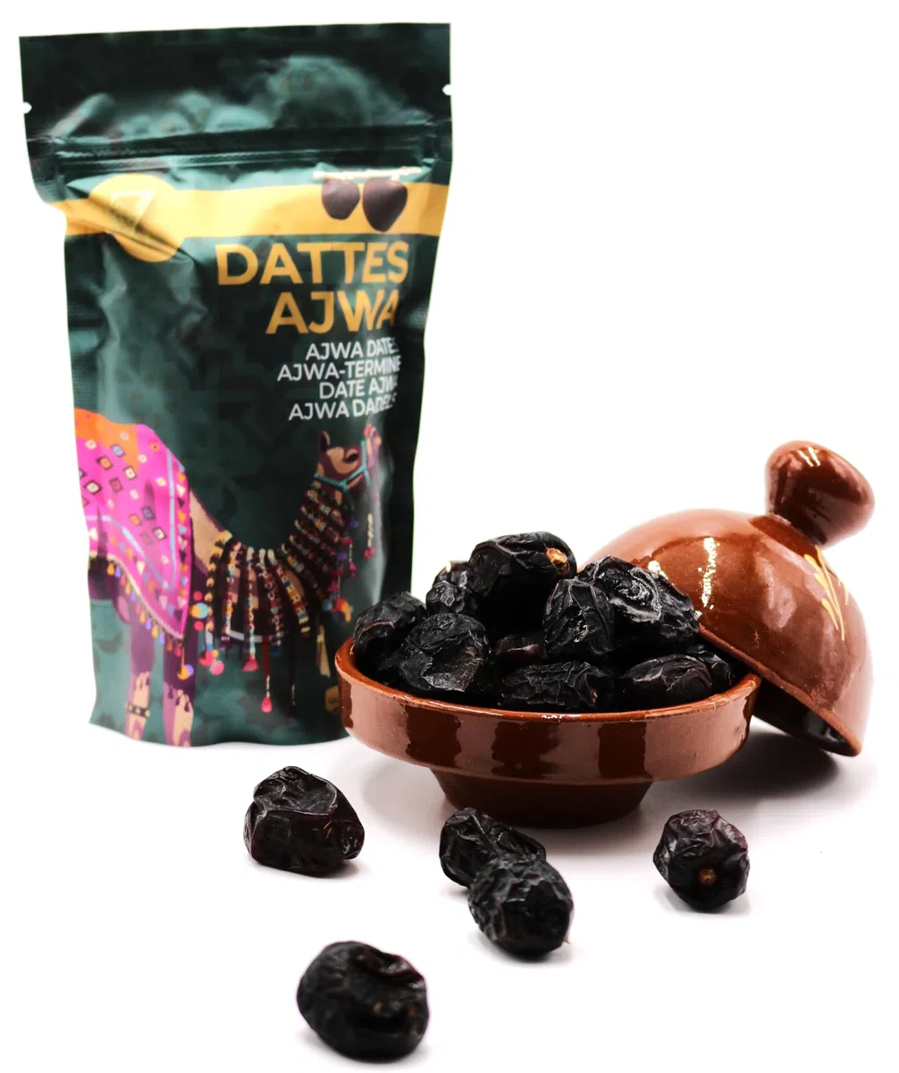 DATTE AJWA 300G|DATE FRESCHE PREMIUM ARABIA SAUDITA 100% Naturale Della Qualità Più Fine, Una Grande Varietà Di Sapori Deliziosi.