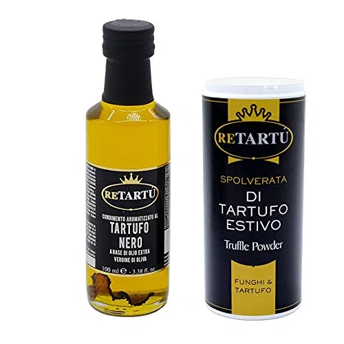 Set Tartufo Nero: Spolverata 100 gr e Condimento a base di olio extra vergine di oliva 100 ml