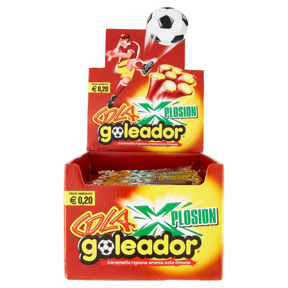 Goleador Xplosion Cola, Caramelle Gommose Ripiene, Gusto Cola, Box da 150 Caramelle Incartate Singolarmente - Idee Regalo per Compleanni e Feste