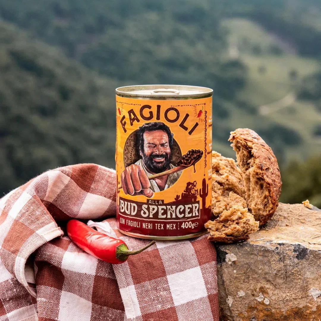 MIX Fagioli BUD SPENCER - 2 Barattoli Fagioli Pinto Ricetta originale + 2 Barattoli Fagioli Neri Tex-Mex + 2 Barattoli di Fagioli salsa Barbecue, Barattoli da 400gr - PRODOTTO ORIGINALE BUD POWER