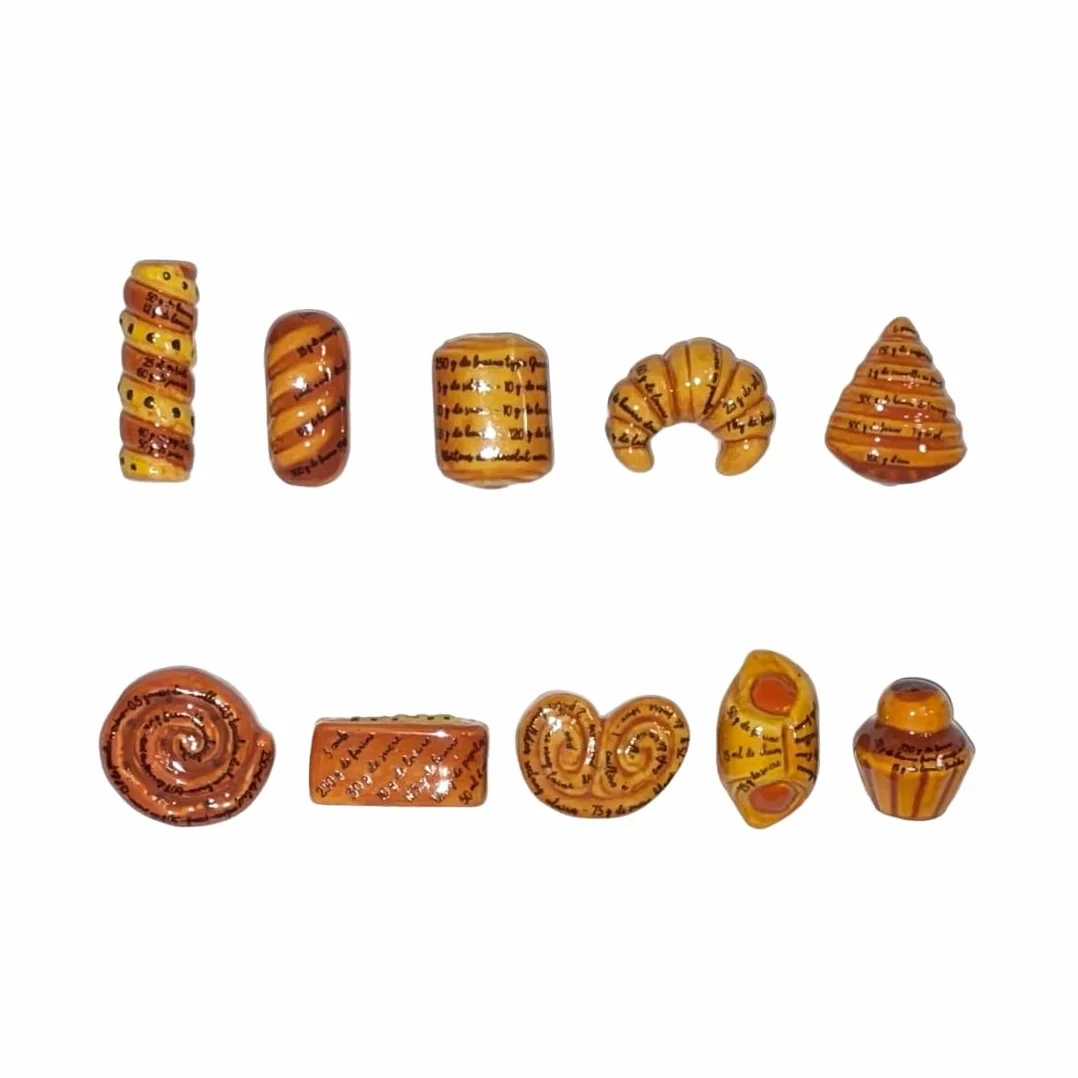 fagioli a tema Viennoiseries e calligrammi - Fagioli da collezione per Galette di Re Epifania - Fagioli Multicolore
