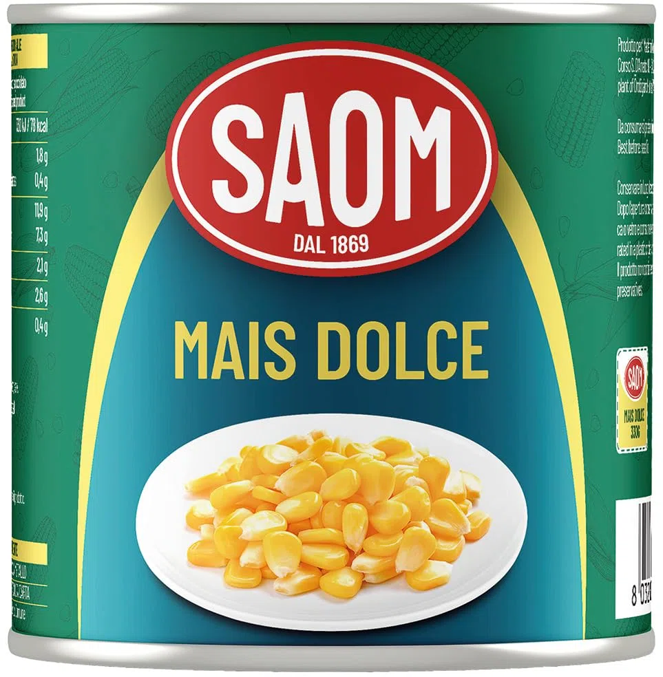 Saom Mais Dolce Raccolto e Lavorato in Giornata in Lattina, 12 Pezzi da 340gr