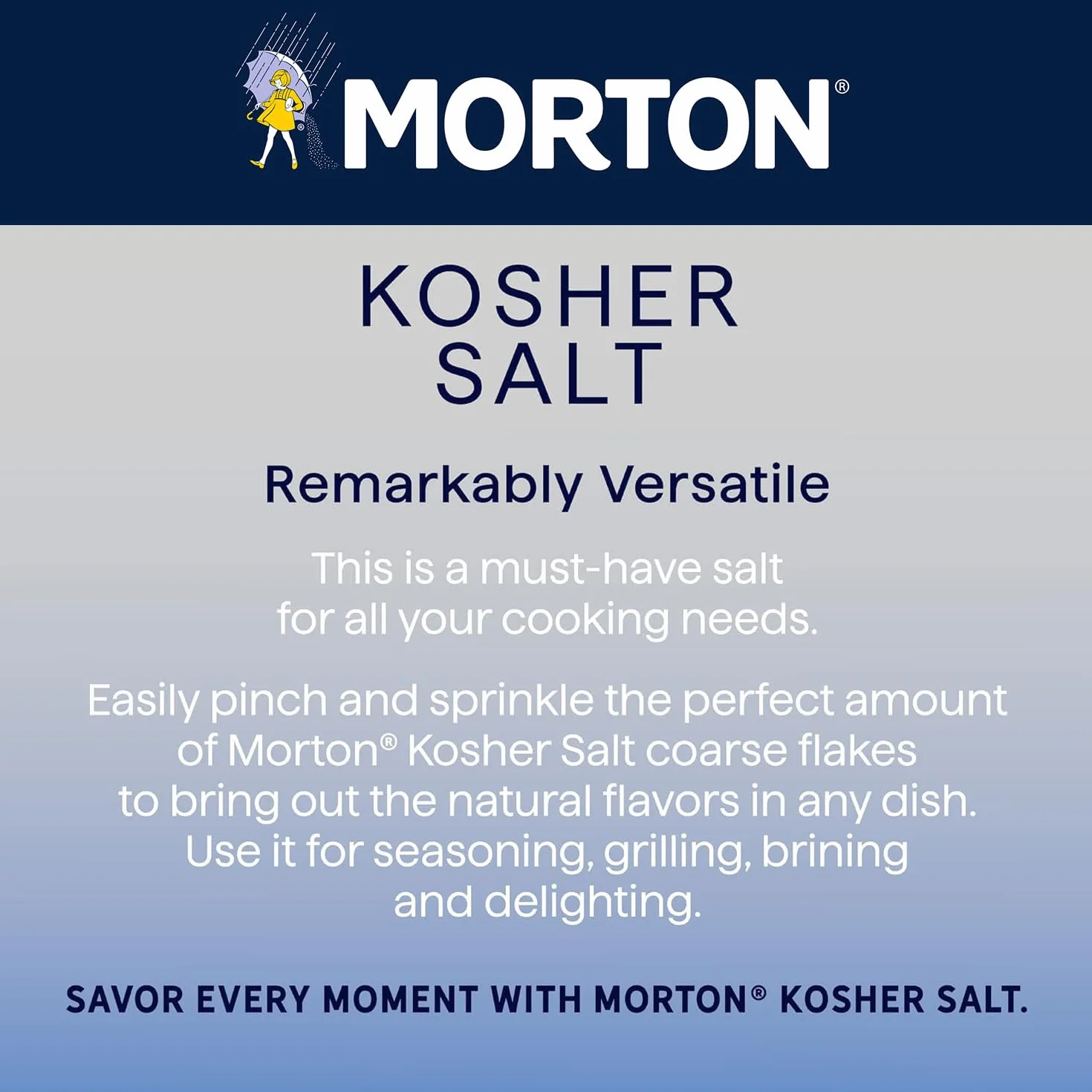 Morton Sale kosher, grosso, ideale per cucinare e cuocere al forno, (1,4 kg), confezione da 2