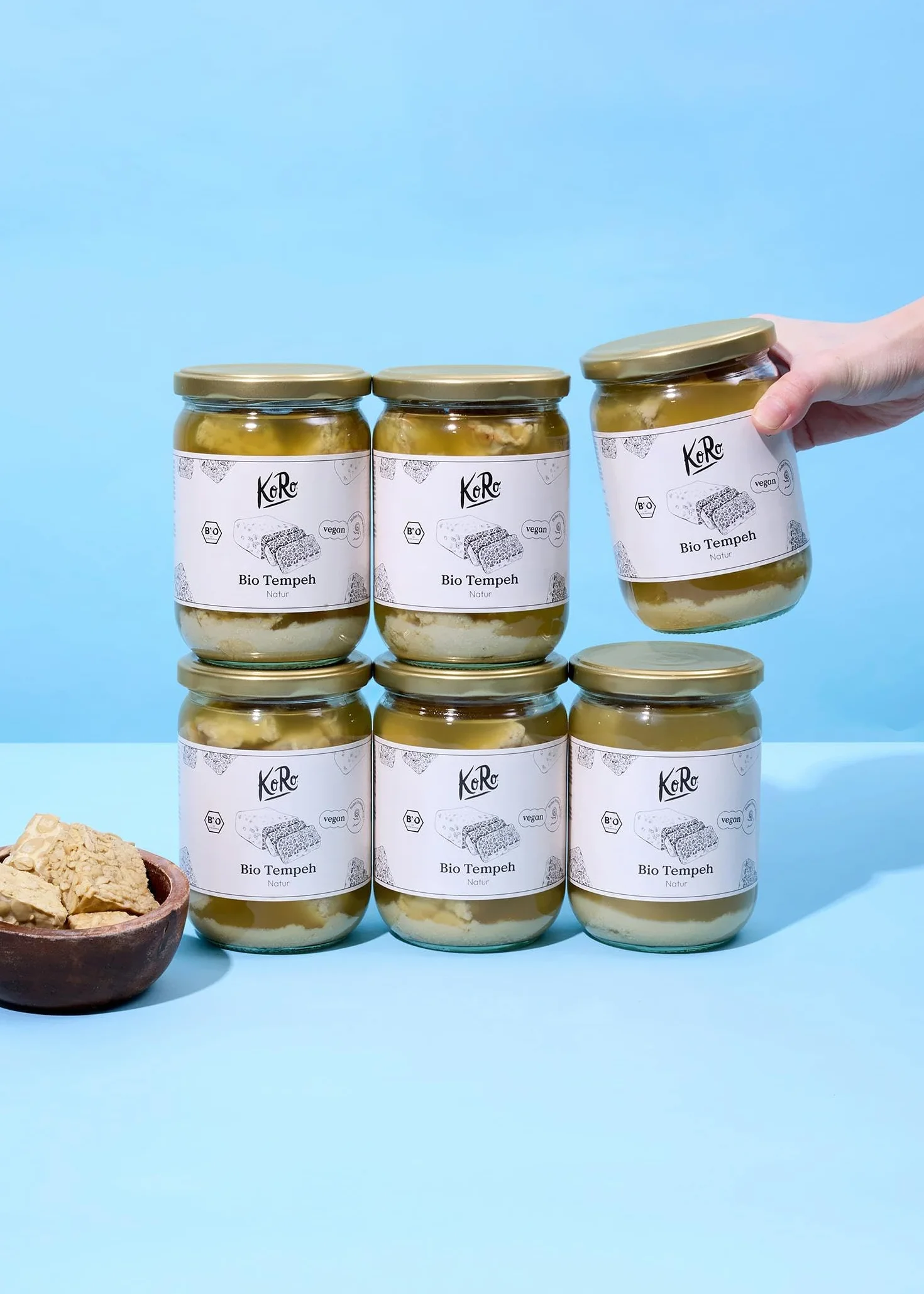 KoRo - Tempeh bio 6 x 175 g - Soia fermentata - Alto contenuto proteico - Sostituto della carne vegano