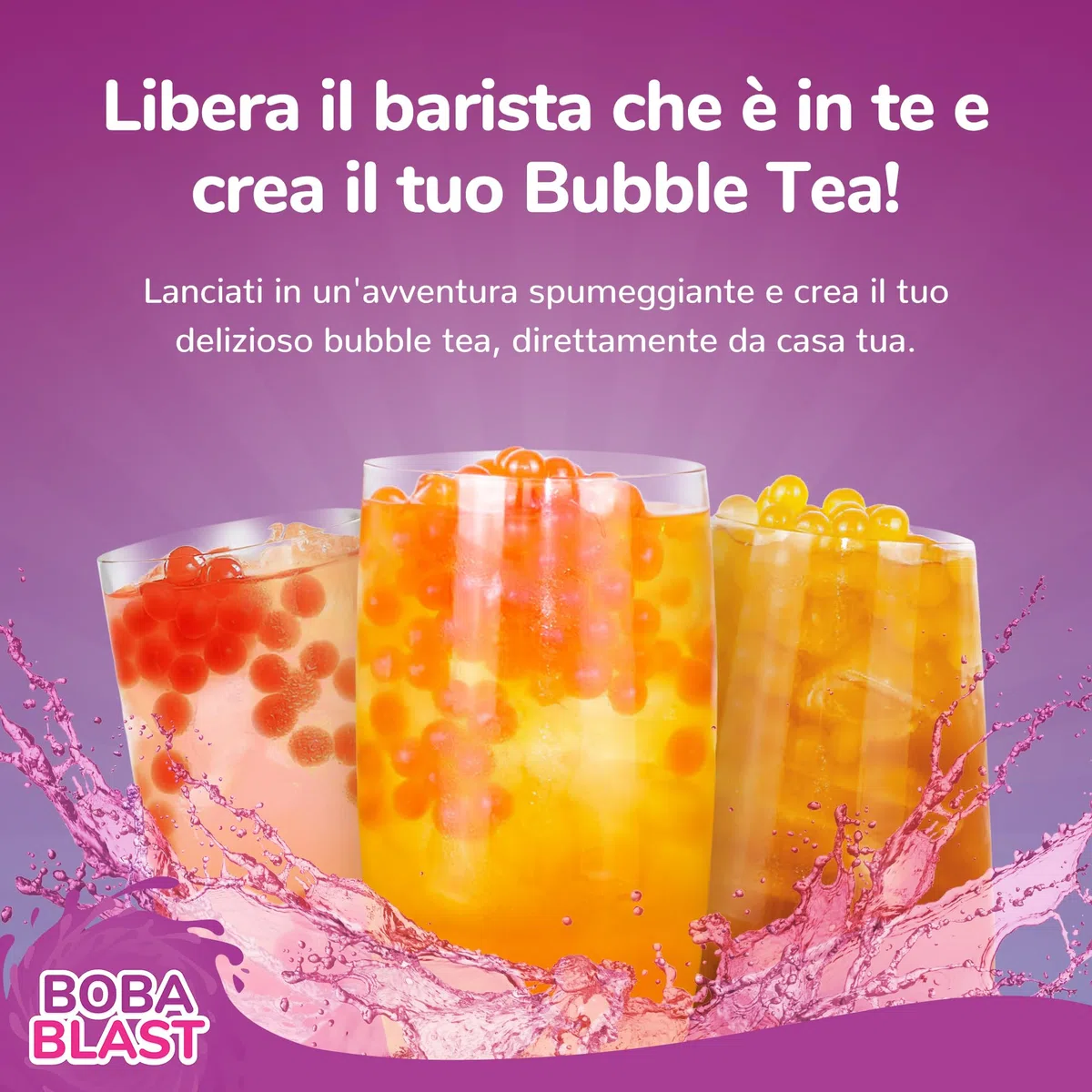 BobaBlast Bubble Tea Kit Completo (240 g) - Perle Bubble Tea ai 3 Gusti Fruttati Fragola, Ananas e Miele - Popping Perle Divertente, Veloce da Preparare e Delizioso - Per Amici e Famiglia