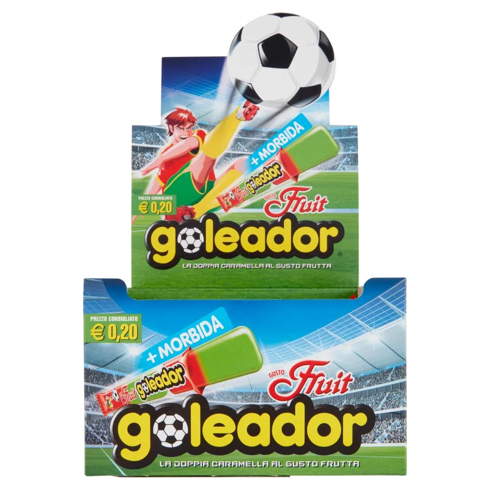 Goleador Fruit, Doppia Caramella Gommosa, Senza Glutine, Gusto Frutta, Ottime da Condividere, Idee Regalo per Compleanni e Feste, Confezione da 200 monopezzi