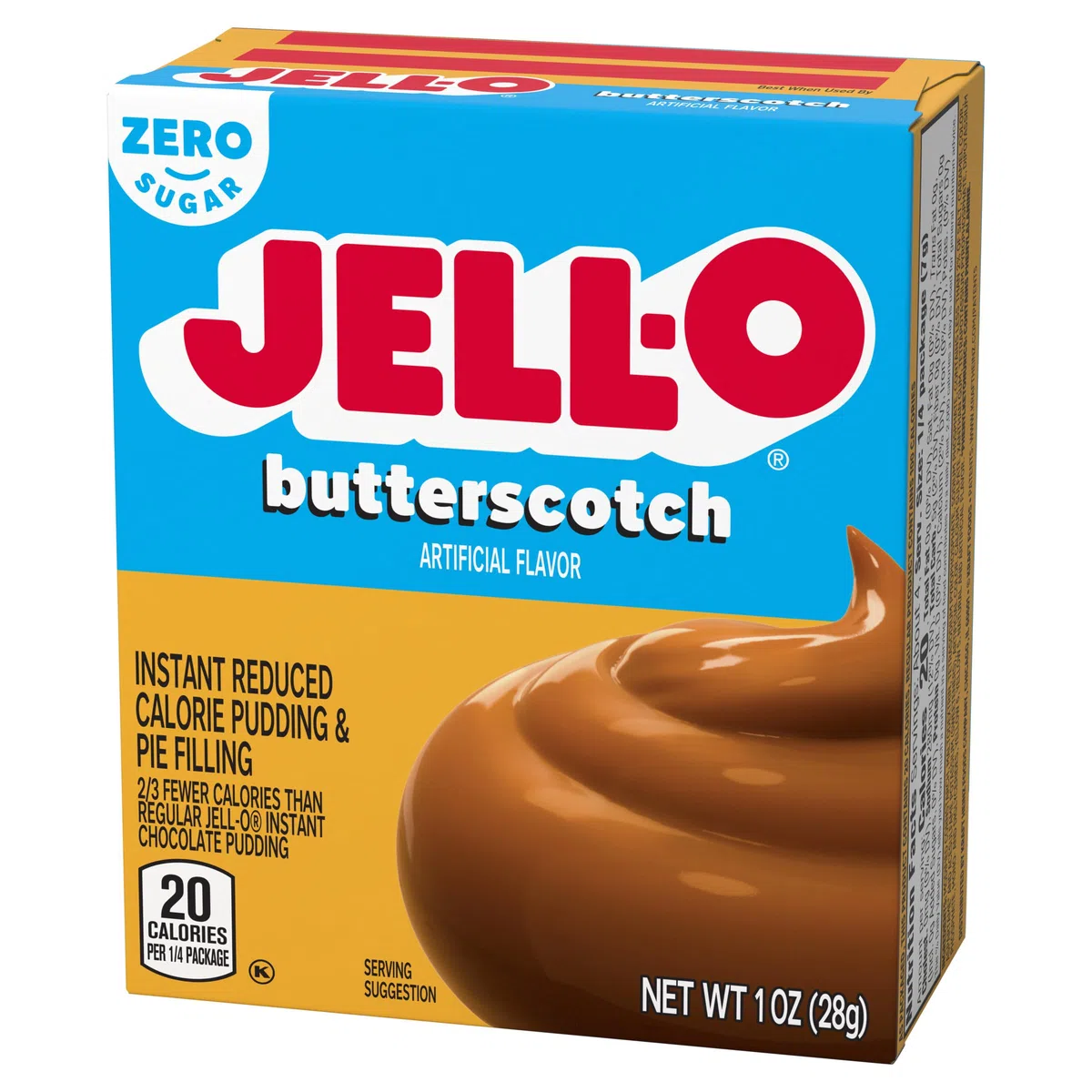 Jell-O Sugar-Free Instant Pudding and Pie Filling, Butterscotch, 1-Ounce Boxes (Pack of 6)