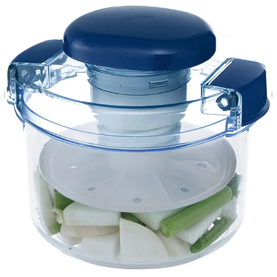 Tsukemono - Pressa per sottaceti istantanei, contenitore rotondo realizzato in Giappone, senza BPA, 0,8 l, colore: blu