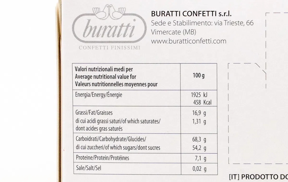 Buratti Confetti Intera Pelata Argento - 1 kg