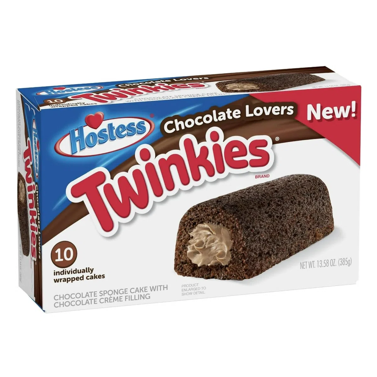 Hostess Cioccolato Cake Twinkies, 10 pezzi confezionati singolarmente al cioccolato Spagna Spagna Snack con ripieno cremoso, mini torte per spuntini on-the-go, lunchbox, feste, Goodie Bag Filler