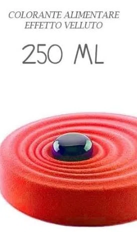 Colorante Alimentare VELLUTO Spray ROSSO - 250ml - a Base di Burro di Cacao con Effetto Vellutato da Utilizzare su semifreddi e Gelati. AZO Free. per torte e dolci (Rosso)