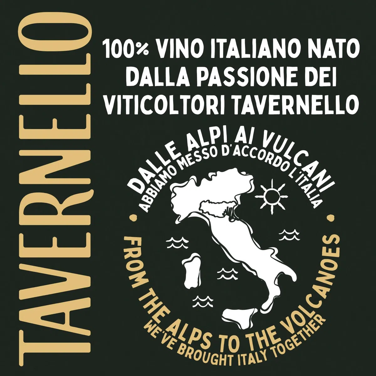 Tavernello Black Gold Vino Rosso Sangiovese Merlot Rubicone IGT, 13.5% Vol, Confezione con 15 Brik da 500 ml
