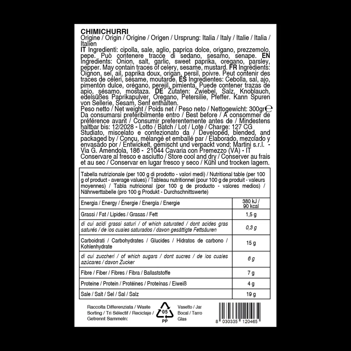 Chimichurri Rub Bembo 300 g - Per Asado, Maminha, Picanha, Pesce e Verdure – Porta il Tuo Barbecue ad un Nuovo Livello - La Miscela Regina del Churrasco - (Chimichurri 300 g)