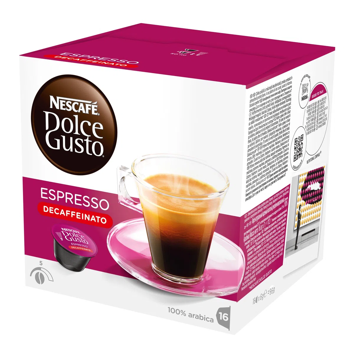 NESCAFÉ DOLCE GUSTO Espresso Decaffeinato Caffè, 6 Confezioni da 16 Capsule (96 Capsule Compatibili Nescafé Dolce Gusto)