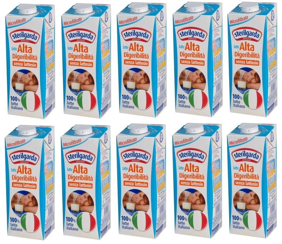 Latte Alta Digeribilità, Senza Lattosio, 100% Italiano, Microfiltrato, 1L, Confezione da 10