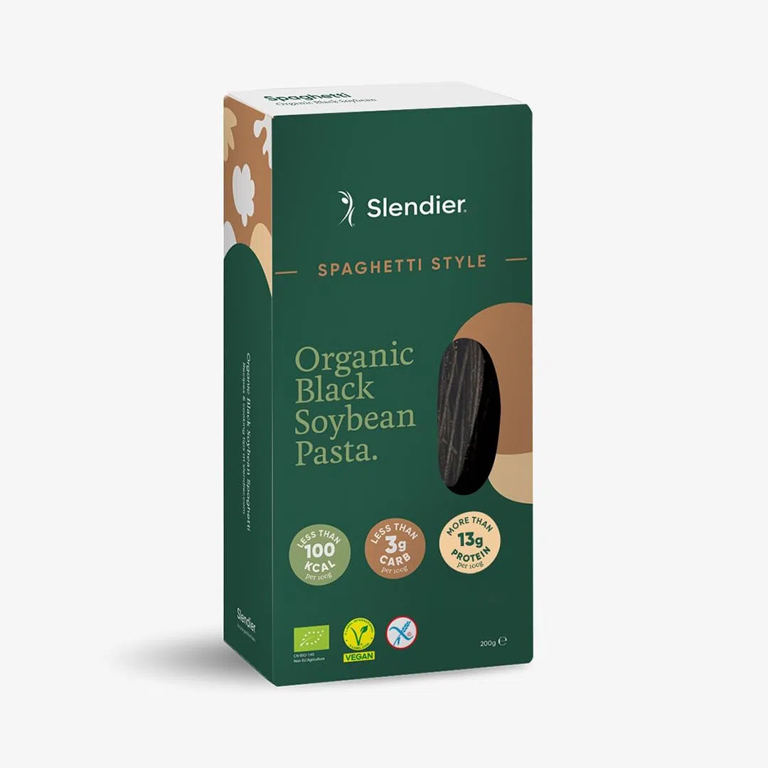 Slendier - Spaghetti di soia biologici | Spaghetti di soia ad alto contenuto proteico | Adatto a cheto e vegani | Senza glutine e grassi | Pasto sano e veloce | Confezione da 6