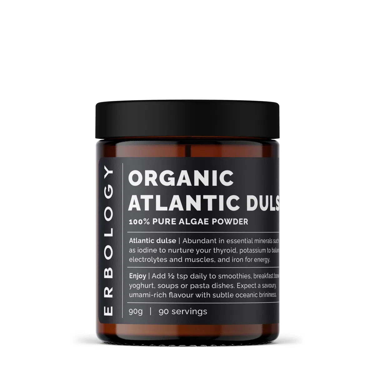 Erbology Dulse Atlantica in Polvere Bio 90g - 90 Porzioni - Direttamente dalla Fattoria in Irlanda - Supporta Funzione Muscolare ed Equilibrio Elettrolitico - Ricca di Ferro, Potassio e Iodio