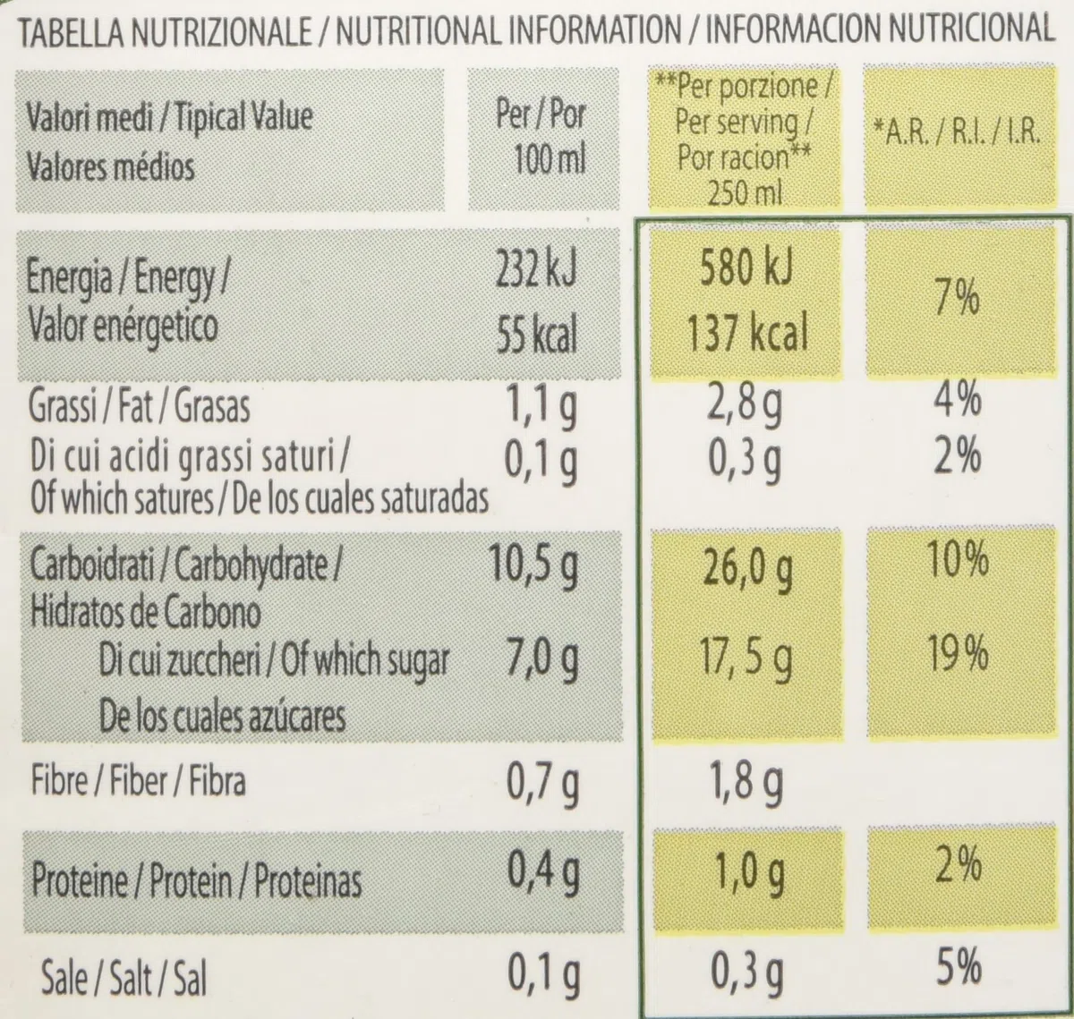 Vitariz Bevanda Di Riso Nature - 1000 gr