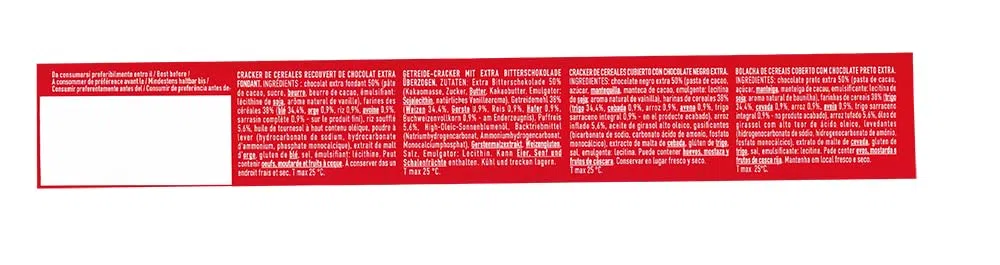 4X Galbusera Cracker ai 5 Cereali Ricoperto con Riso Soffiato e Cioccolato Fondente Extra 150g