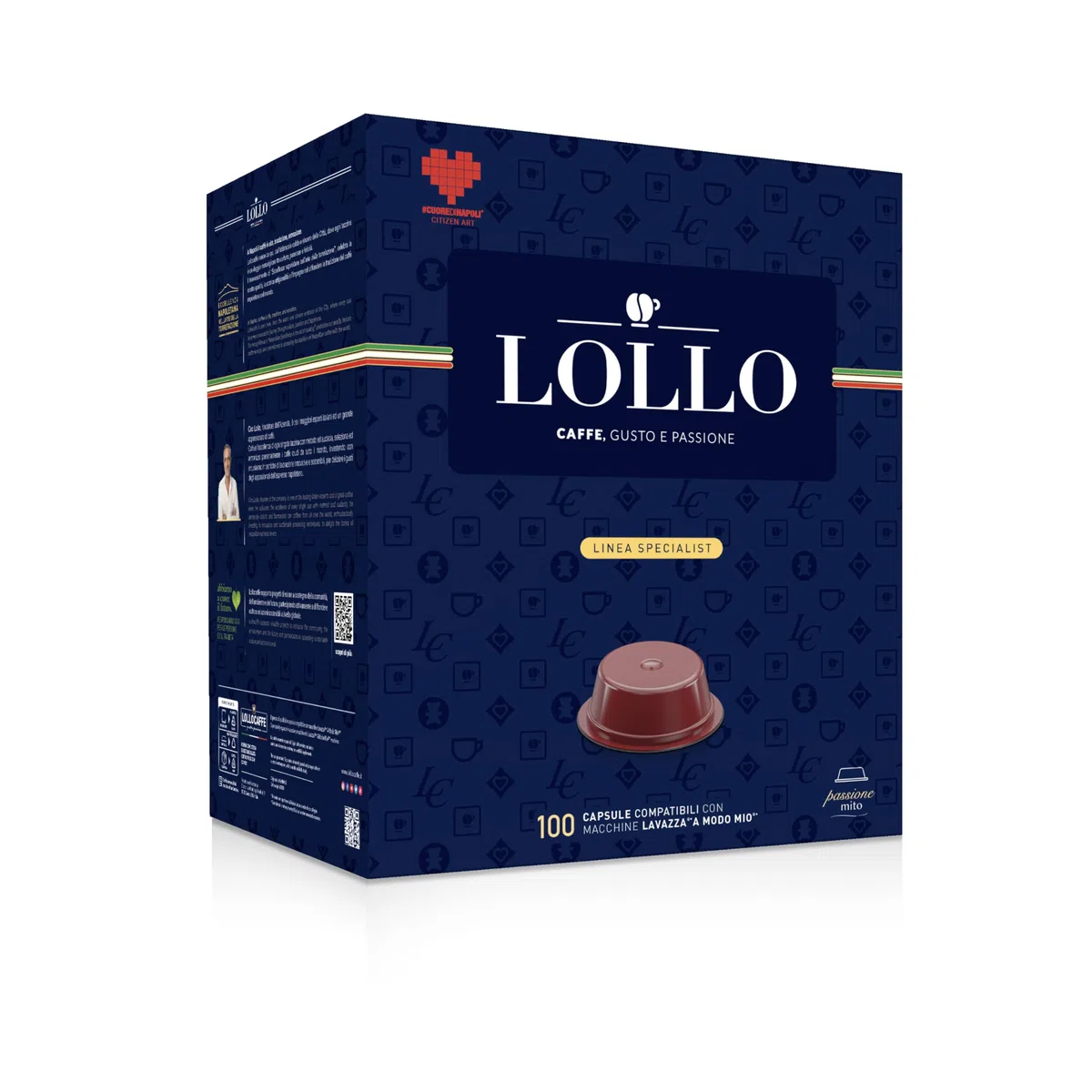 Lollo Caffè Box Capsule PassioneMito* Miscela Oro 100