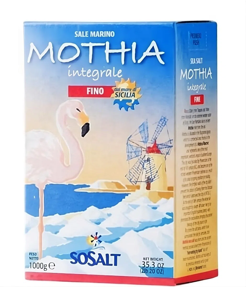 Sicilia Bedda - SALE MARINO DI TRAPANI INTEGRALE - SOSALT - 12 KG (12 Confezioni da 1 KG, MOTHIA INTEGRALE FINO)