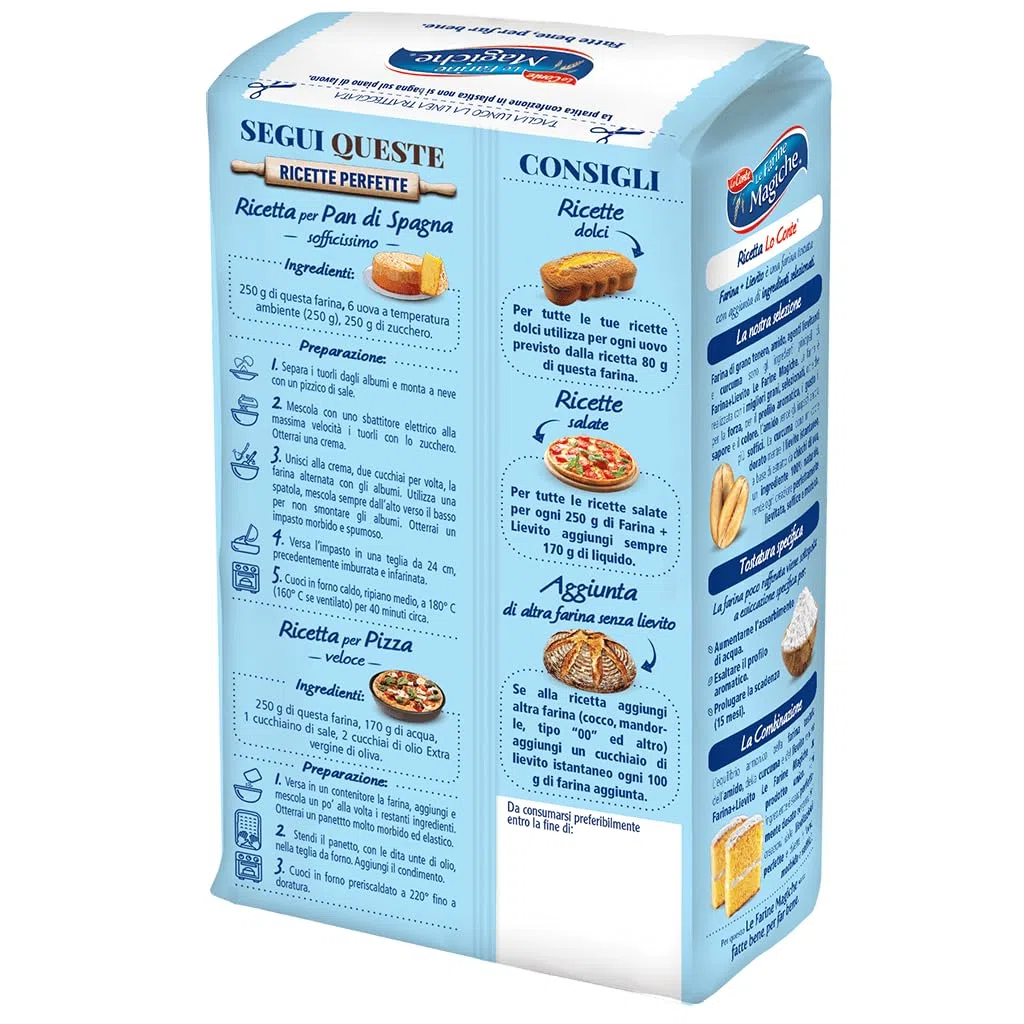 Le Farine Magiche - Farina con Lievito Integrato per Dolci e Salati - Grano Tenero Tipo 00 con Pasta Madre e Cremortartaro - Risultati Garantiti - Multipack 10 x 1 kg