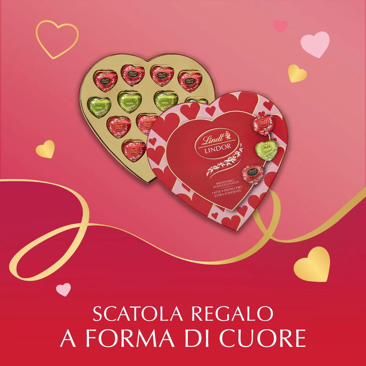 Lindt San Valentino Scatola Regalo a Forma di Cuore Assortita con cioccolatini Lindor, Formato 178 g