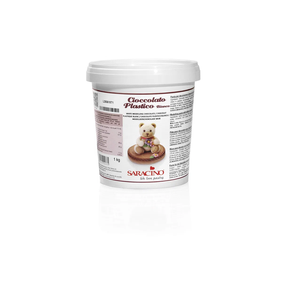 Saracino Cioccolato Plastico Bianco Per Decorazioni E Modelling Da 1 Kg Made In Italy