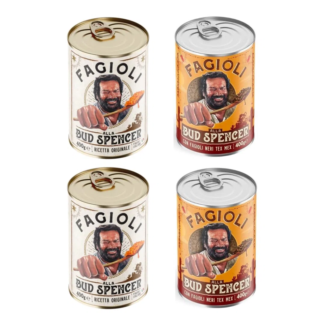 Fagioli alla Bud Spencer 2 Lattine Fagioli Neri Tex-Mex - 2 Lattine Fagioli Pinto Ricetta Originale - Lattina da 400gr