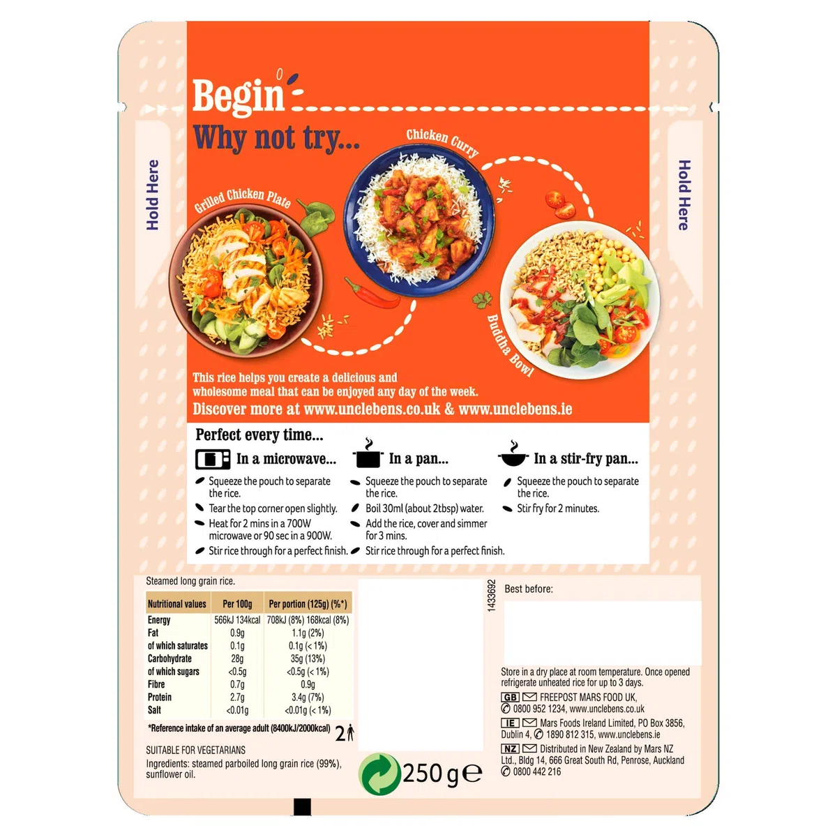 3102046031 GrocerylLand Express Long Grain di Zio Ben Rice 250G (Confezione da 6)