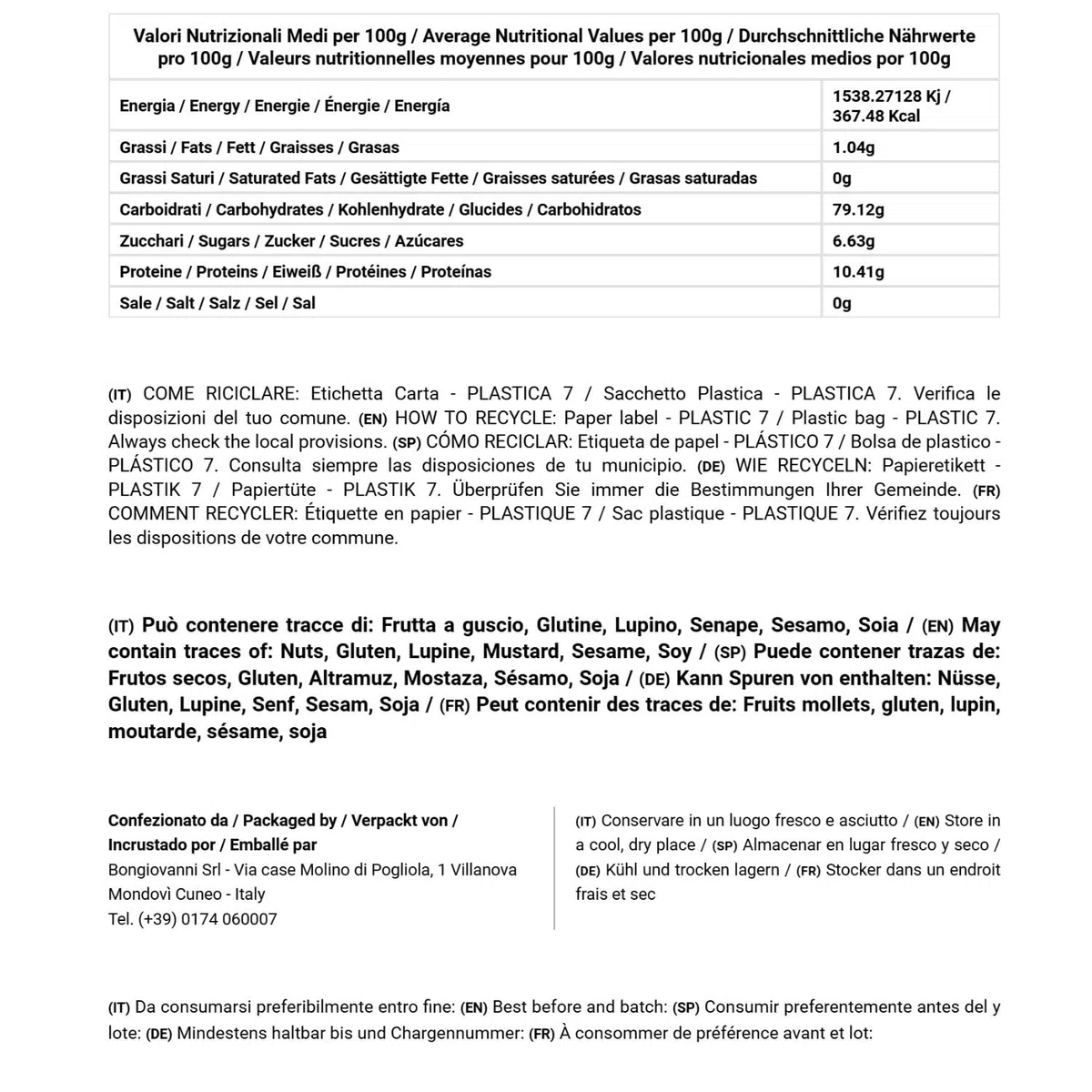 BONGIOVANNI FARINE E BONTA' NATURALI Cipolla in polvere 1kg BIO