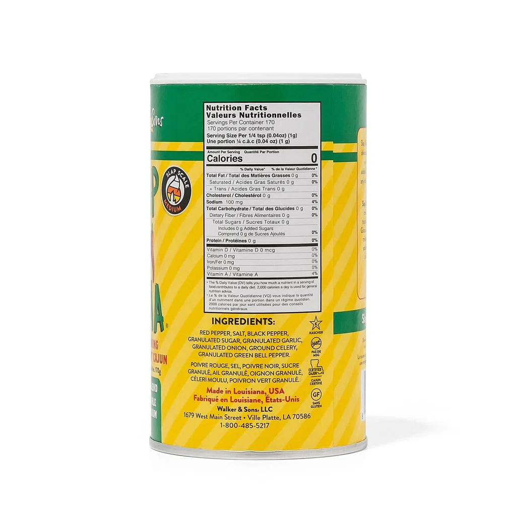 Walker & Sons Slap Ya Mama Condimento Cajun a basso contenuto di sodio Barattolo da 170 g