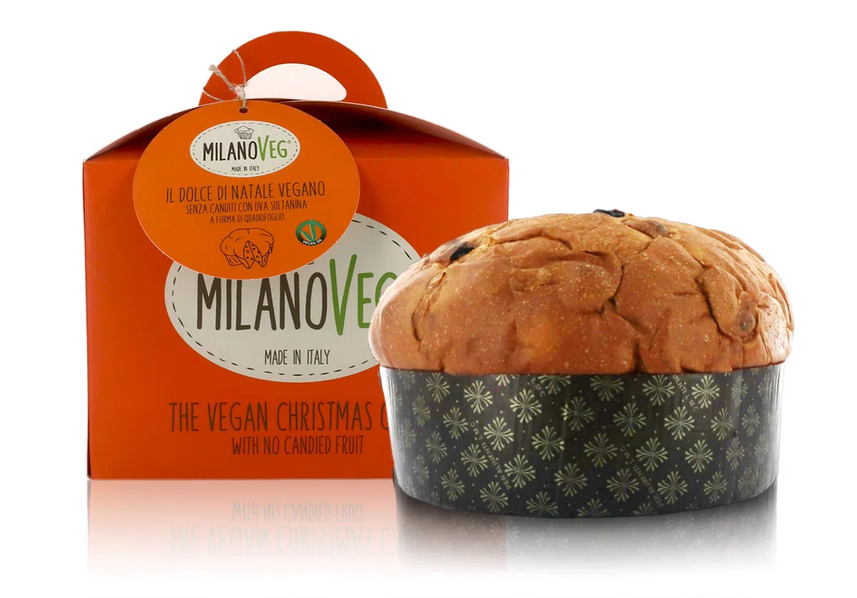 Dolce di Natale Vegano 100% vegetale Senza canditi e con uvetta, MilanoVeg - 750g