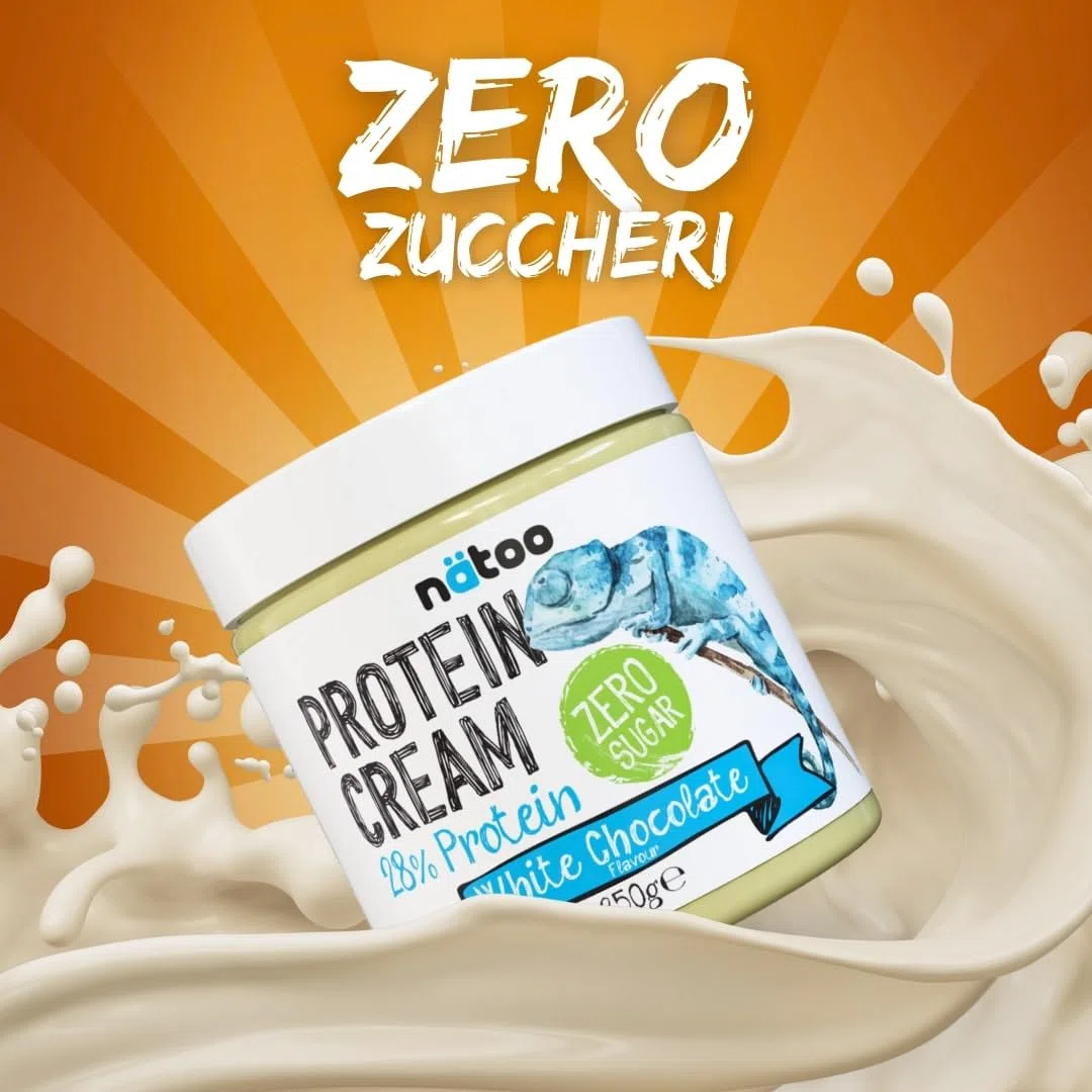 NÄTOO Crema Proteica senza Zucchero, 3x250g, 28% di Proteine, Keto Diet, Crema Spalmabile Senza Zucchero, Ideali come Dieta Chetogenica Prodotti, Cioccolato Fondente, Bianco e Nocciola