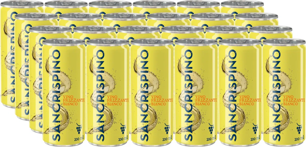 Sancrispino Bianco Frizzante Vino in Lattina, 200 ml, 24 lattine